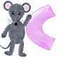 GIF animado (32076) Letra c raton gris