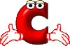GIF animado (44320) Letra c roja manos