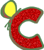GIF animado (44358) Letra c roja mariposa