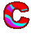 GIF animado (44384) Letra c roja psicodelica