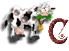GIF animado (32262) Letra c vaca divertida