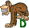 GIF animado (30752) Letra d chimpance