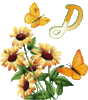 GIF animado (36943) Letra d flores mariposas