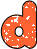 GIF animado (34165) Letra d glitter naranja