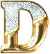 GIF animado (34289) Letra d glitter oro diamantes