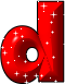 GIF animado (34434) Letra d glitter roja