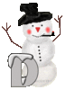 GIF animado (41210) Letra d hombre nieve