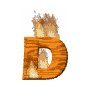 GIF animado (37678) Letra d madera ardiendo