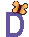 GIF animado (30354) Letra d mariposa