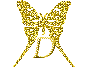 GIF animado (30454) Letra d mariposa oro