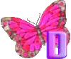 GIF animado (30597) Letra d mariposa rosa