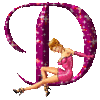 GIF animado (34125) Letra d mujer glitter