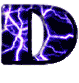 GIF animado (42198) Letra d negra rayos
