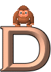 GIF animado (30790) Letra d orangutan