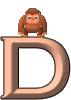 GIF animado (30790) Letra d orangutan
