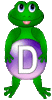 GIF animado (31806) Letra d rana verde
