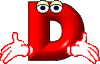 GIF animado (44321) Letra d roja manos