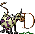GIF animado (32236) Letra d vaca