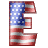 GIF animado (42411) Letra e bandera norteamericana