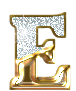 GIF animado (34290) Letra e glitter oro diamantes