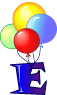 GIF animado (36586) Letra e globos