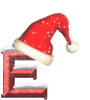 GIF animado (41147) Letra e gorro santa claus