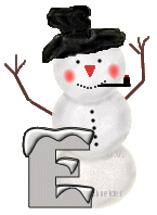 GIF animado (41211) Letra e hombre nieve