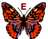 GIF animado (30483) Letra e mariposa