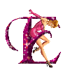 GIF animado (34126) Letra e mujer glitter