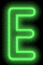 GIF animado (42240) Letra e neon verde
