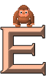 GIF animado (30791) Letra e orangutan