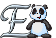 GIF animado (31314) Letra e oso panda