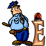 GIF animado (43770) Letra e policia