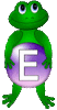 GIF animado (31807) Letra e rana verde