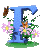 GIF animado (36866) Letra f azul flores