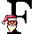 GIF animado (40838) Letra f cabeza papa noel