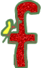 GIF animado (33983) Letra f glitter mariposa
