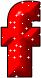 GIF animado (34436) Letra f glitter roja