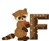 GIF animado (30318) Letra f mapache