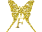 GIF animado (30456) Letra f mariposa oro