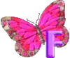 GIF animado (30599) Letra f mariposa rosa