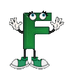 GIF animado (39809) Letra f muneco verde