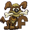 GIF animado (31683) Letra f perro hueso