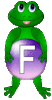 GIF animado (31808) Letra f rana verde