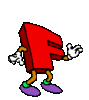 GIF animado (39779) Letra f roja brazos piernas