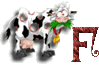 GIF animado (32265) Letra f vaca divertida