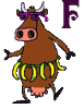 GIF animado (32291) Letra f vaca loca