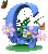 GIF animado (36867) Letra g azul flores