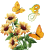 GIF animado (36946) Letra g flores mariposas