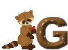 GIF animado (30319) Letra g mapache